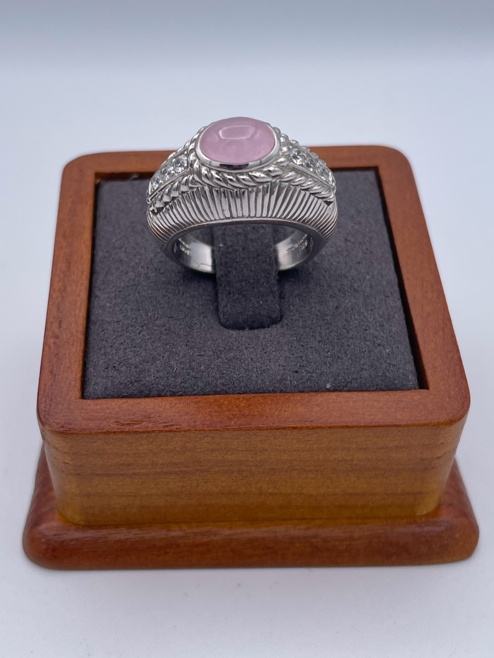 Judith Ripka Sterling Silver 925 Rose Quartz CZ Ring | DQCZ Thailand Size 6 - Picture 7 of 10